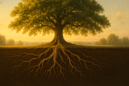 Tree with deep roots